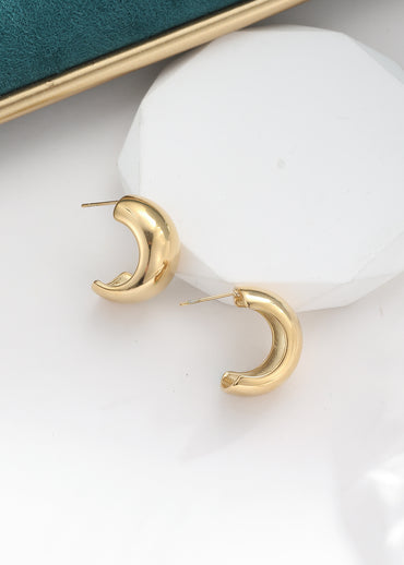 1 Pair Vintage Style Solid Color Plating Stainless Steel 18k Gold Plated Ear Studs