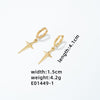 1 Pair Simple Style Commute Cross Plating Copper White Gold Plated Gold Plated Drop Earrings