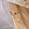 Simple Style Commute Square Copper Plating Inlay Zircon 18k Gold Plated Open Rings