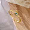 Simple Style Commute Devil's Eye Copper Plating Inlay Zircon 18k Gold Plated Open Rings