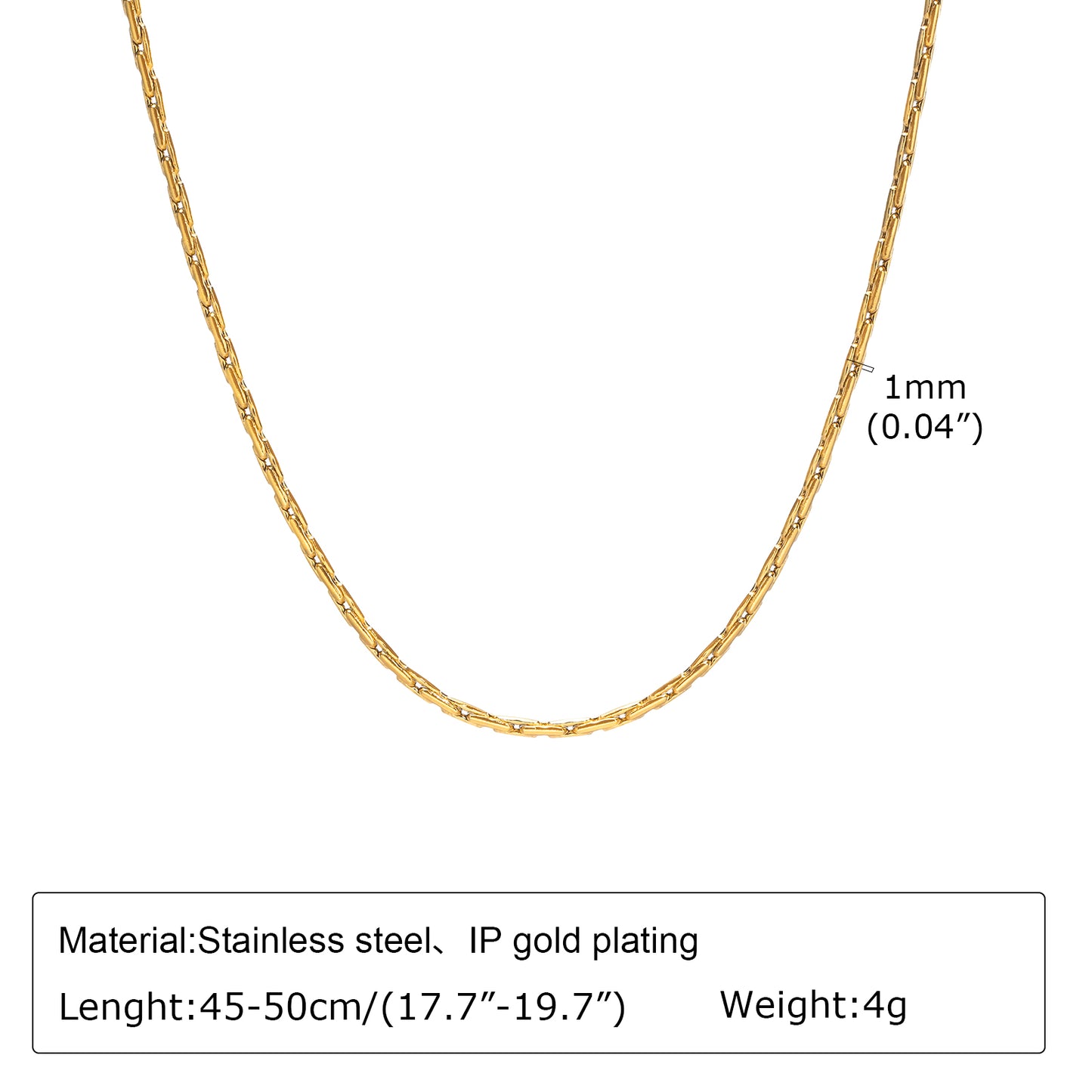 Wholesale Simple Style Solid Color Stainless Steel Handmade Plating 18k Gold Plated Necklace