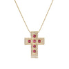 Simple Style Classic Style Cross Copper Plating Inlay Zircon 18k Gold Plated Pendant Necklace