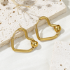 1 Pair Exaggerated Simple Style Heart Shape Plating Inlay Stainless Steel Zircon 18k Gold Plated Earrings