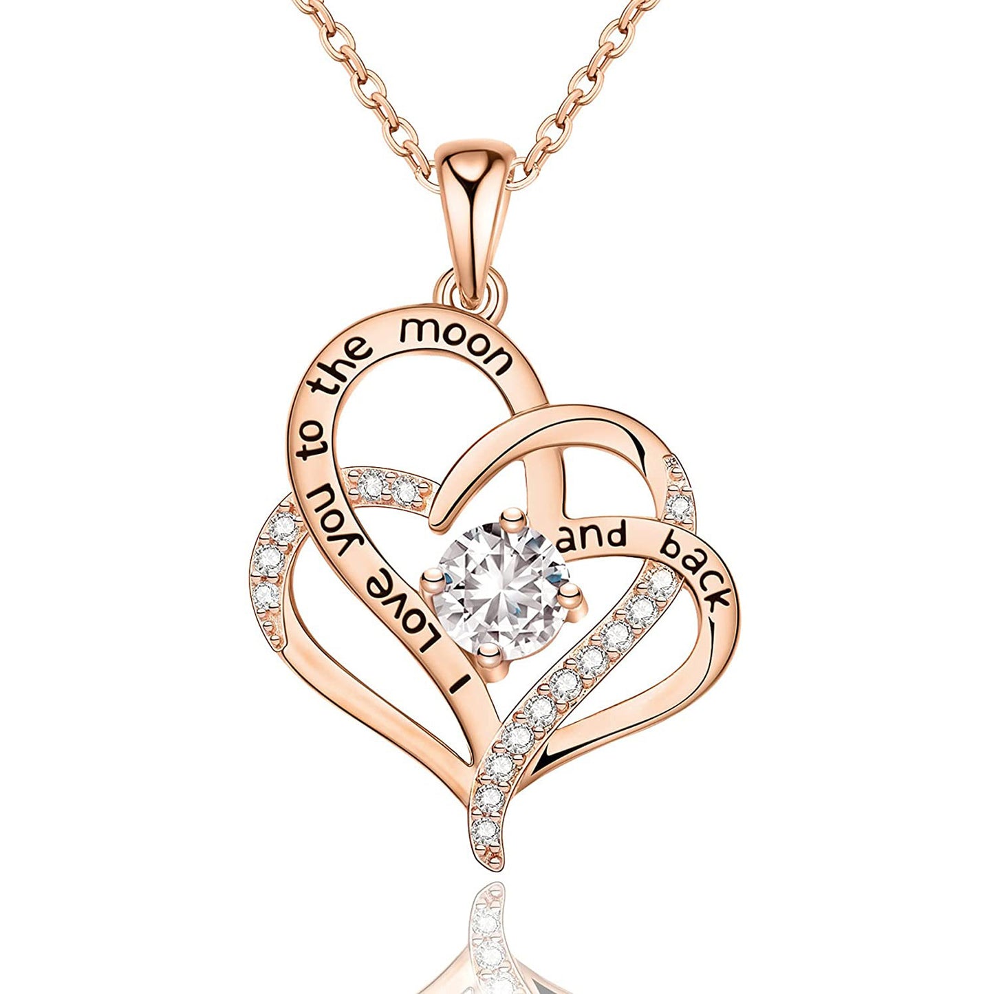 Simple Style Classic Style Heart Shape Sterling Silver Inlay Zircon Pendant Necklace