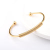 Simple Style Commute Solid Color Stainless Steel Inlay Rhinestones Bangle