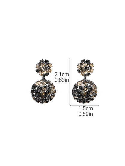 1 Pair Glam Shiny Snowflake Plating Inlay Alloy Rhinestones Drop Earrings