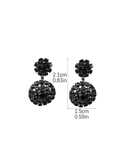 1 Pair Glam Shiny Snowflake Plating Inlay Alloy Rhinestones Drop Earrings