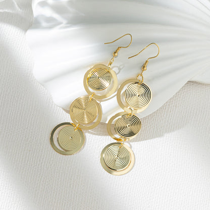 1 Pair Simple Style Classic Style Solid Color Plating Stainless Steel Alloy Gold Plated Drop Earrings