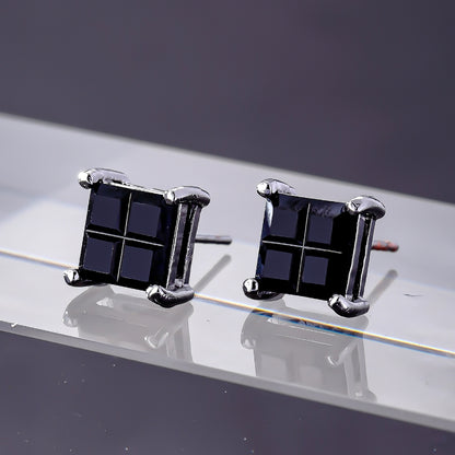 1 Pair Hip-hop Retro Classic Style Square Plating Inlay Copper Zircon White Gold Plated Gold Plated Ear Studs