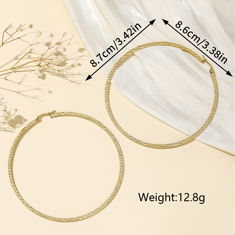 1 Pair Exaggerated Simple Style Solid Color Plating Stainless Steel 18k Gold Plated Earrings