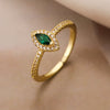 Retro Simple Style Commute Geometric Copper Plating Inlay Zircon 18k Gold Plated Open Rings