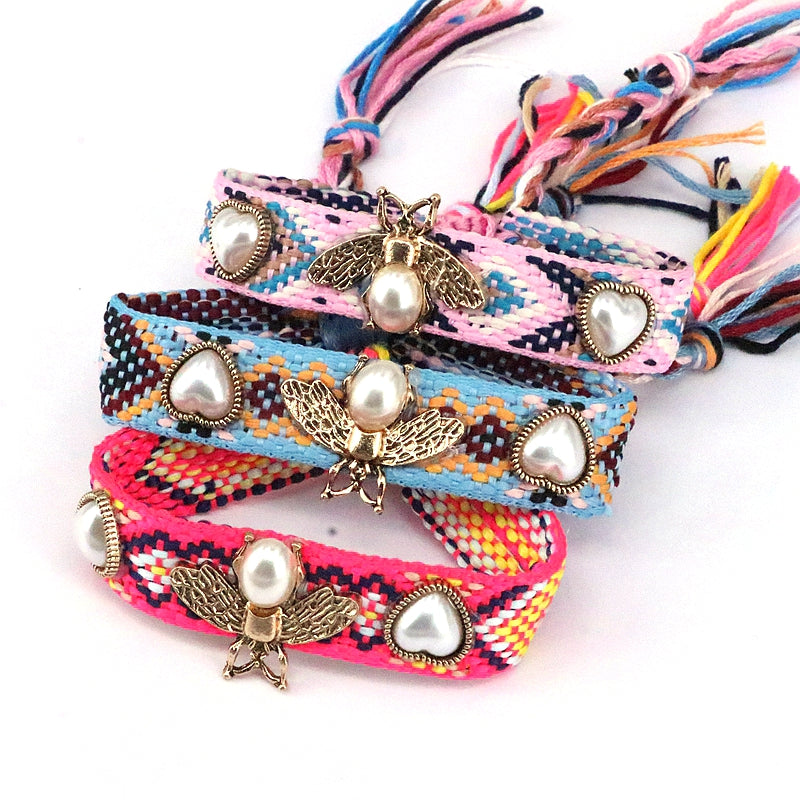 Vacation Ethnic Style Simple Style Bee Rope Handmade Plating Braid Gold Plated Women's Bracelets