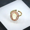 Vintage Style Simple Style Streetwear Oval Copper Plating Inlay Zircon Gold Plated Open Rings