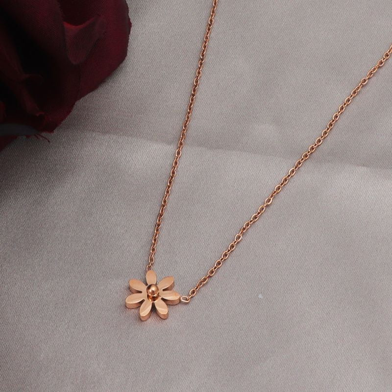 Classic Style Solid Color Stainless Steel Plating 18k Gold Plated Pendant Necklace