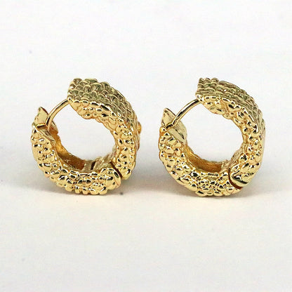 1 Pair Vintage Style Solid Color Plating Copper Copper Gold Plated Earrings