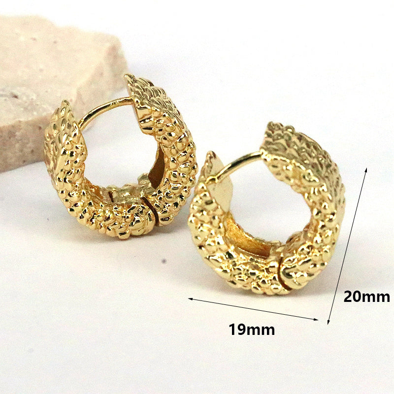 1 Pair Vintage Style Solid Color Plating Copper Copper Gold Plated Earrings