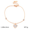 Elegant Basic Heart Shape Titanium Steel Plating Inlay Zircon Bracelets