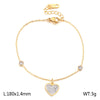 Elegant Basic Heart Shape Titanium Steel Plating Inlay Zircon Bracelets