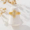 Modern Style Korean Style Cross Copper Plating Inlay Zircon Open Rings