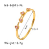 Modern Style Simple Style Round Heart Shape Stainless Steel Plating Inlay Zircon 18k Gold Plated Bangle