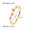 Modern Style Simple Style Round Heart Shape Stainless Steel Plating Inlay Zircon 18k Gold Plated Bangle