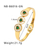 Modern Style Simple Style Round Heart Shape Stainless Steel Plating Inlay Zircon 18k Gold Plated Bangle