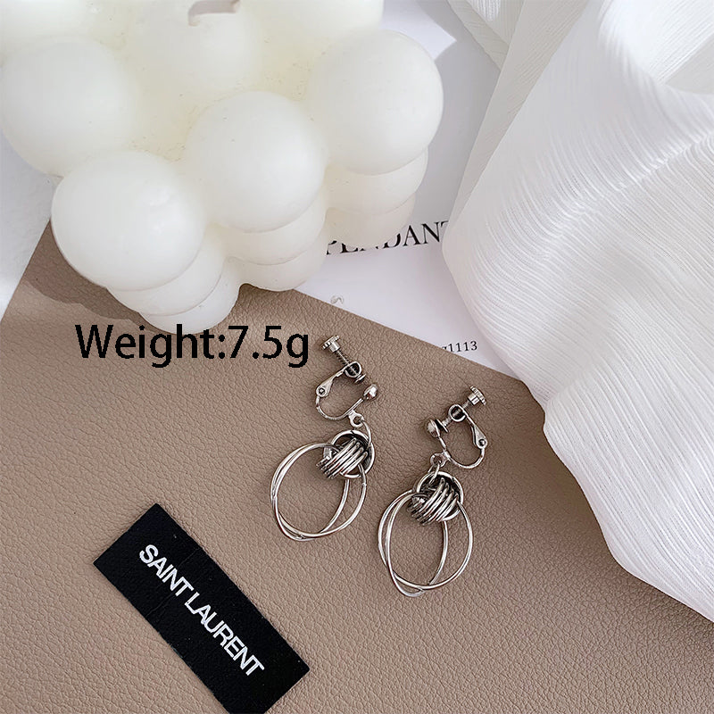 1 Pair Simple Style Classic Style Geometric Alloy White Gold Plated Drop Earrings