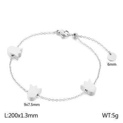 Casual Basic Flower Titanium Steel Bracelets