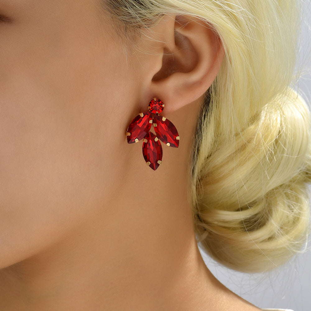 1 Pair Elegant Luxurious Korean Style Geometric Plating Inlay Copper Alloy Zircon Ear Studs