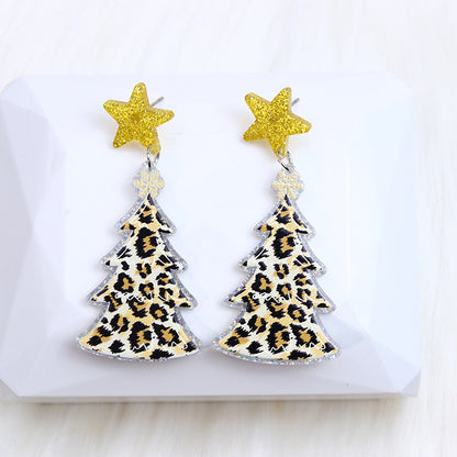 1 Pair Cute Christmas Tree Arylic Drop Earrings