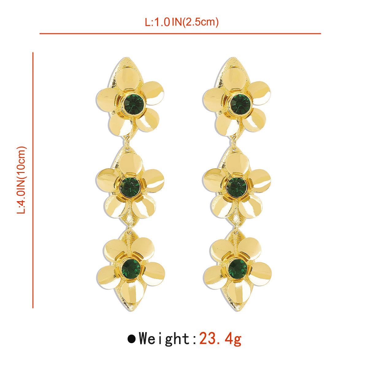 1 Pair Vintage Style Simple Style Flower Inlay Iron Rhinestones Drop Earrings