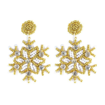 1 Pair Cute Christmas Tree Crutch Snowflake Plastic Drop Earrings