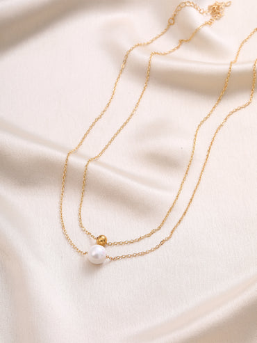 Simple Style Korean Style Solid Color Shell Copper Necklace