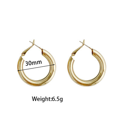 1 Pair Simple Style Solid Color Plating Alloy White Gold Plated Earrings