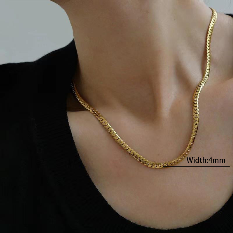 Punk Simple Style Solid Color Titanium Steel Plating Necklace