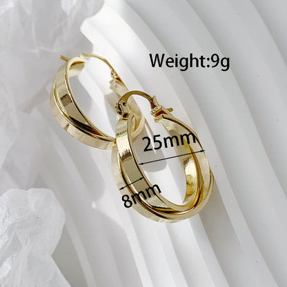 1 Pair Elegant Simple Style Geometric Alloy Gold Plated Earrings