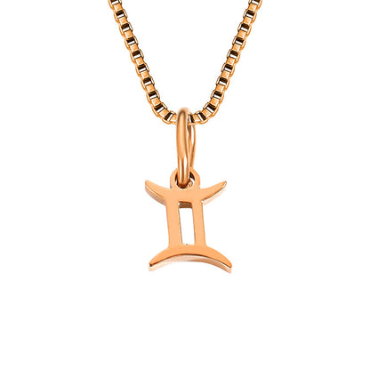 Wholesale Simple Style Classic Style Constellation Stainless Steel Plating Gold Plated Pendant Necklace