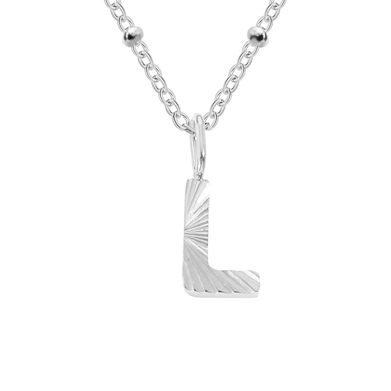 Wholesale Simple Style Letter Stainless Steel Titanium Steel Plating Gold Plated Pendant Necklace