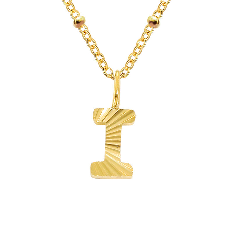 Wholesale Simple Style Letter Stainless Steel Titanium Steel Plating Gold Plated Pendant Necklace