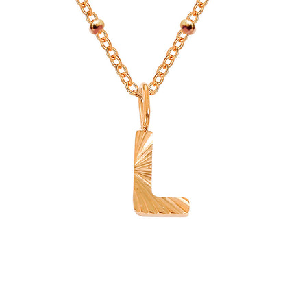 Wholesale Simple Style Letter Stainless Steel Titanium Steel Plating Gold Plated Pendant Necklace