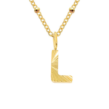 Wholesale Simple Style Letter Stainless Steel Titanium Steel Plating Gold Plated Pendant Necklace