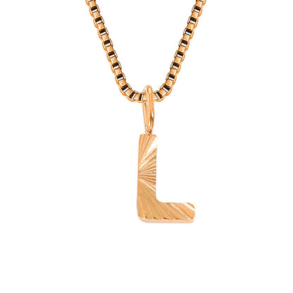 Wholesale Simple Style Classic Style Letter Stainless Steel Titanium Steel Plating Gold Plated Pendant Necklace