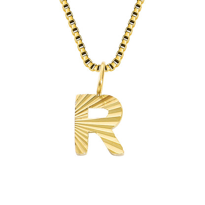 Wholesale Simple Style Classic Style Letter Stainless Steel Titanium Steel Plating Gold Plated Pendant Necklace