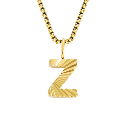 Wholesale Simple Style Classic Style Letter Stainless Steel Titanium Steel Plating Gold Plated Pendant Necklace