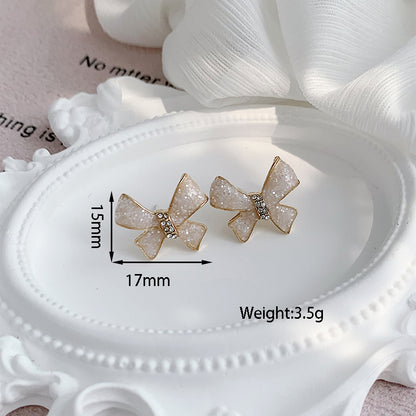 Wholesale Jewelry Sweet Bow Knot Alloy Gold Plated Plating Ear Studs