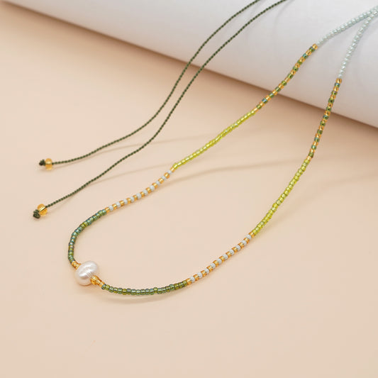 Simple Style Classic Style Geometric Glass Beaded Braid Women's Necklace