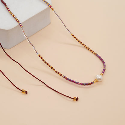 Simple Style Classic Style Geometric Glass Beaded Braid Women's Necklace