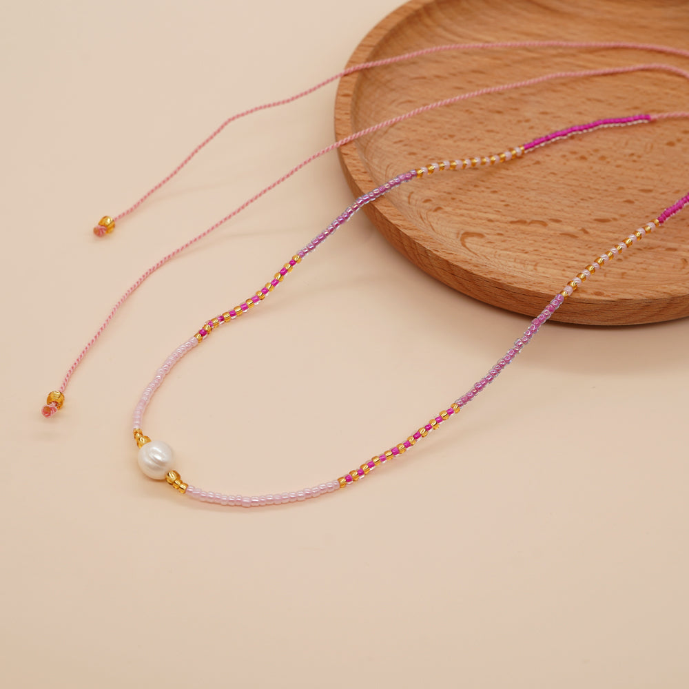 Simple Style Classic Style Geometric Glass Beaded Braid Women's Necklace