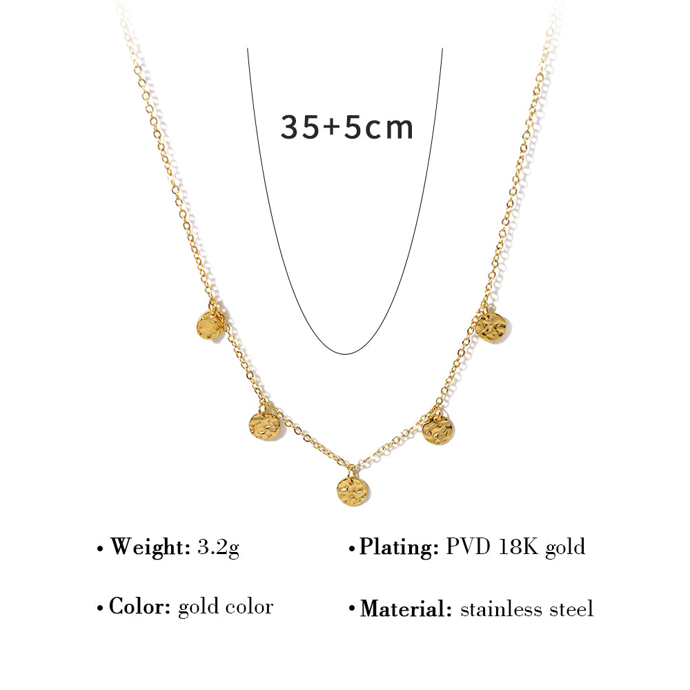 Casual Streetwear Geometric Stainless Steel Titanium Steel Plating Inlay Zircon 18k Gold Plated Necklace