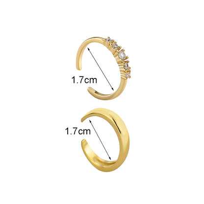 Simple Style Classic Style Solid Color Copper Plating Inlay Rhinestones Zircon 18k Gold Plated Jewelry Set